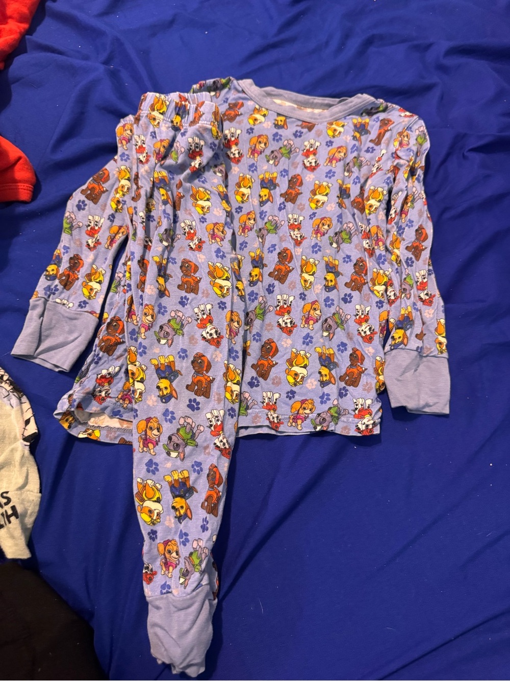 Kids Blue Character Print Pajama Set
